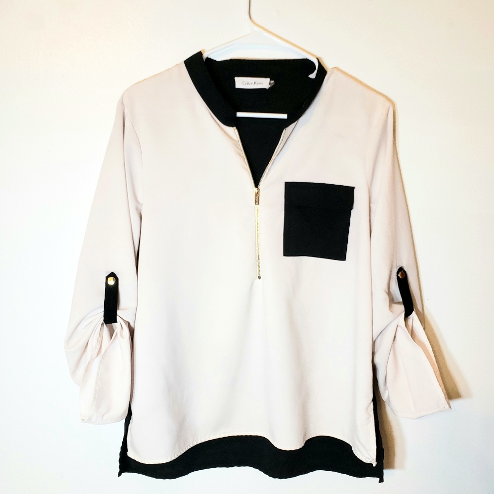 Calvin Klien Black and White Blouse